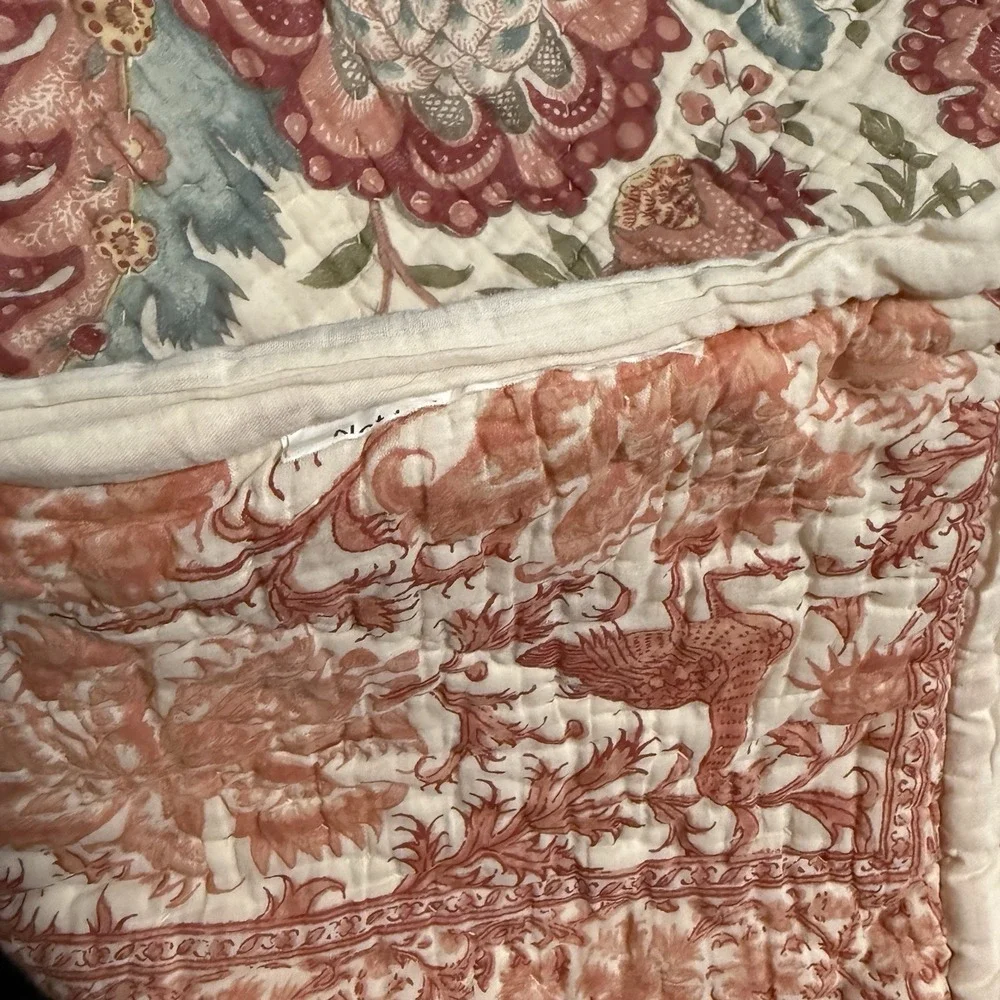 Pottery Barn Floral Bird Standard Pillow Shams Set 2 Cottagecore Bohemian Luxury